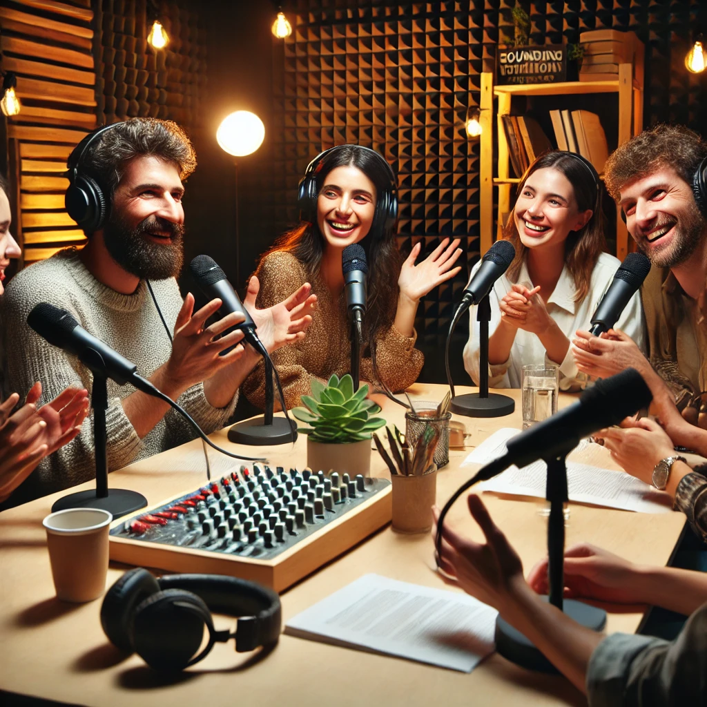 Group of Podcasters Having Organic Conversation